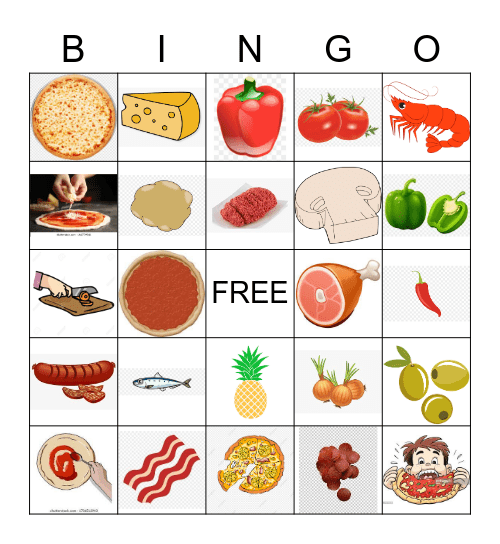PIZZA! Bingo Card