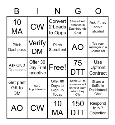 Winter Bingo Card