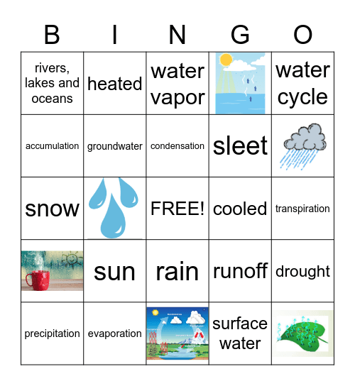 Water Cycle BIngo Card