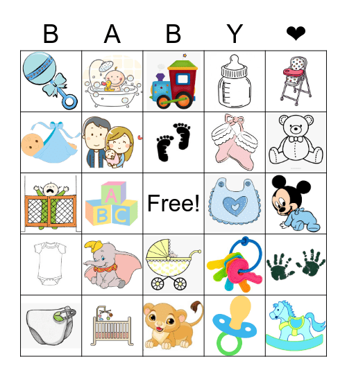 Baby Boy Bingo Card