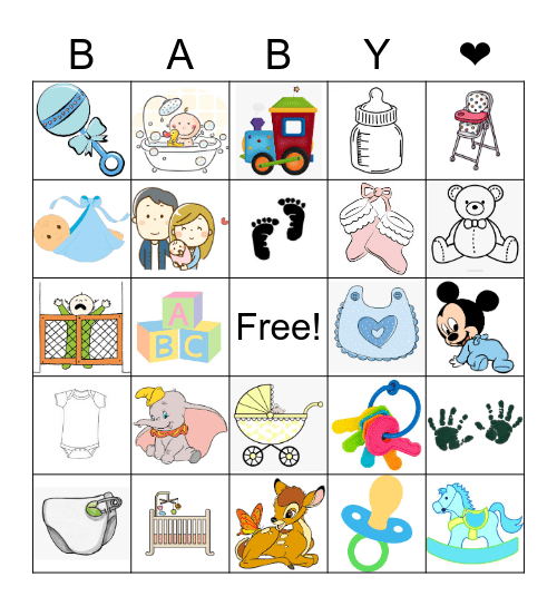 Baby Boy Bingo Card