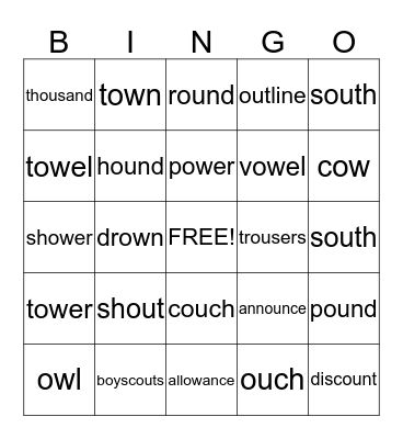 9.5 Wilson Reading System Bingo Card