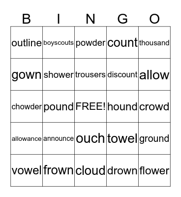 9.5 Wilson Reading System Bingo Card