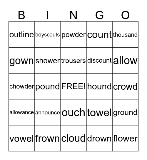 9.5 Wilson Reading System Bingo Card