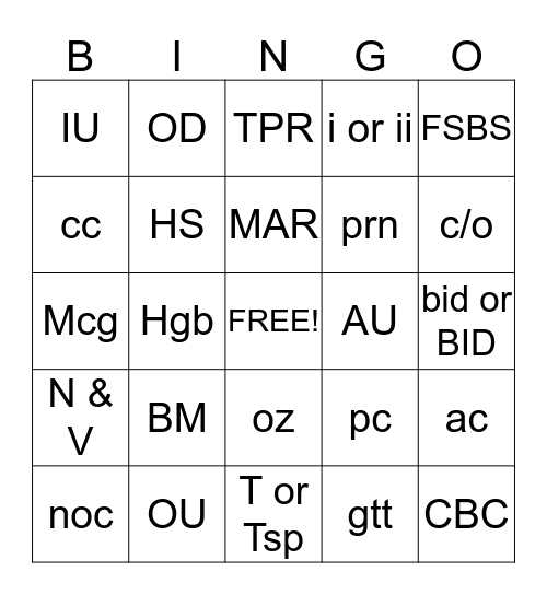 CRMABingo Card