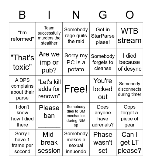 Clowns Bingo Card