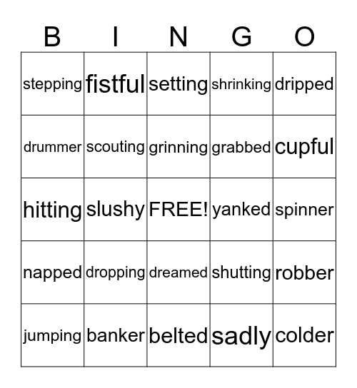 10.3 Wilson Reading System Bingo Card
