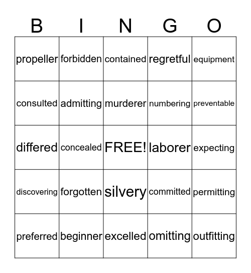 10.4 Wilson Reading System Bingo Card