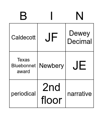 Library Scavenger Hunt Bingo Card