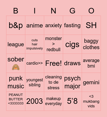 jai’s bingo Card