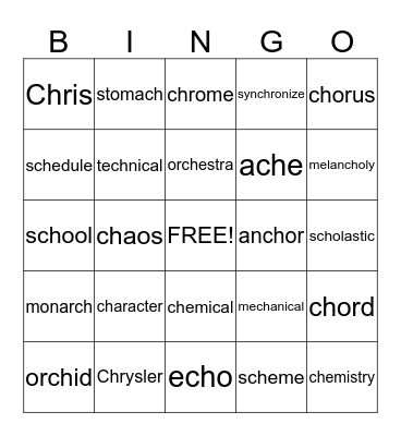 12.4 Wilson Reading System Bingo Card