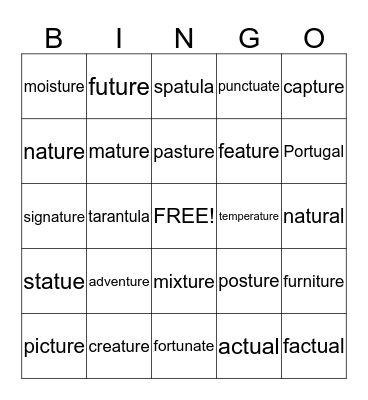 12.5 Wilson Reading System Bingo Card