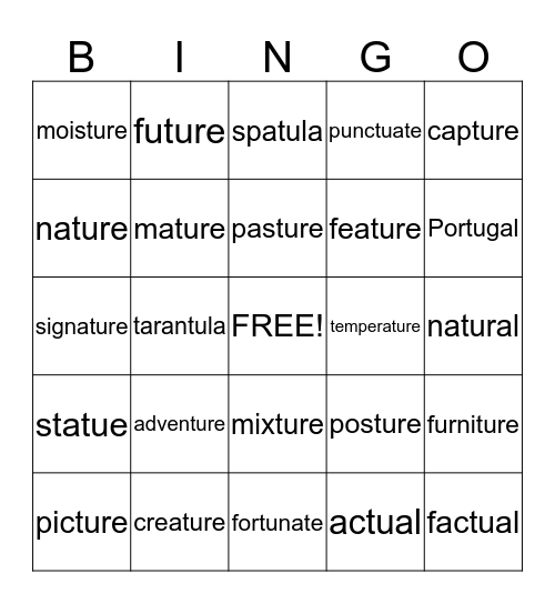 12.5 Wilson Reading System Bingo Card