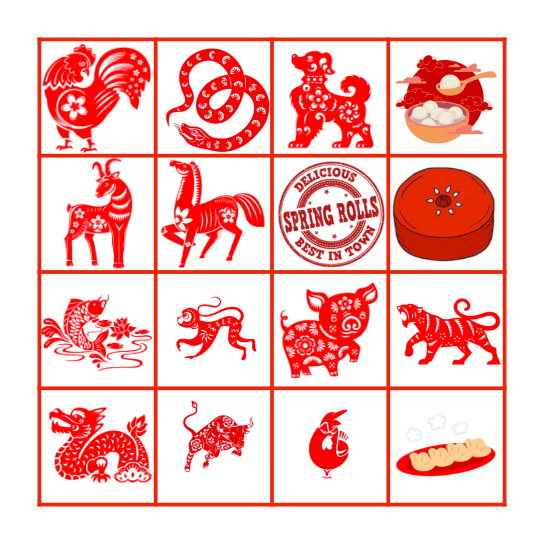 Happy Lunar New Year 2022 Bingo Card