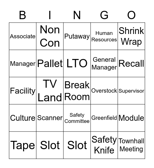 Exel  Bingo Card