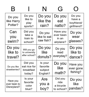 BINGO Card