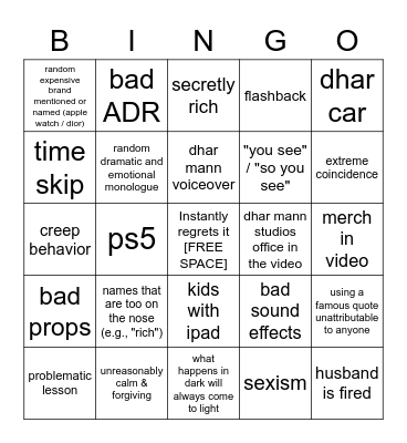 Dhar Mann Bingo v2 Bingo Card