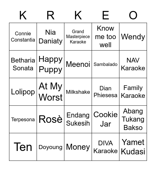 krkTEN27 Bingo Card