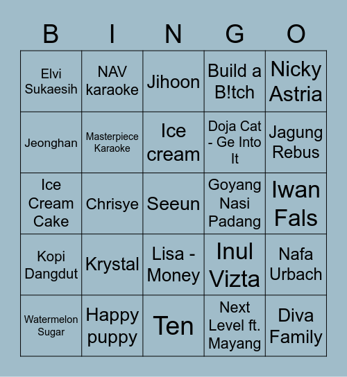 Seeun Bingo Card