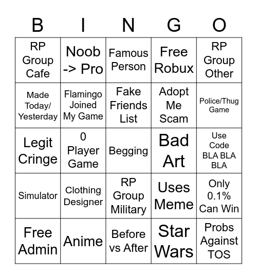 BINGO Card