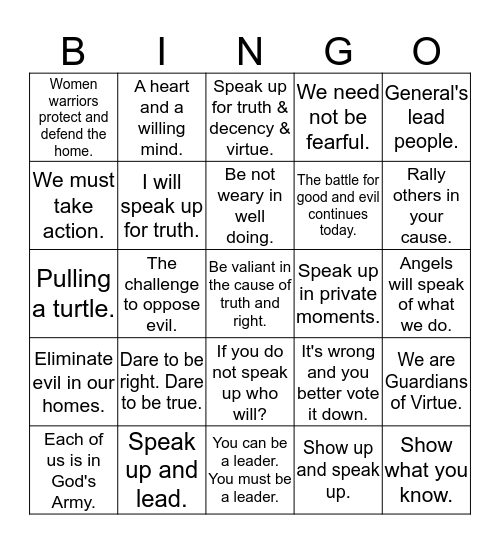 We Are All Enlisted Bingo Card