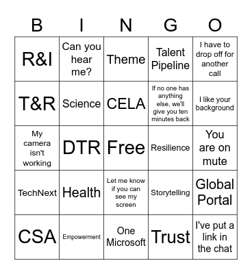Outreach Lingo Bingo Card