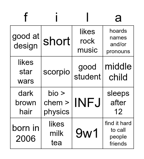 ren bingo Card