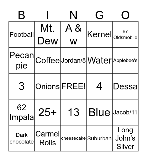 Happy 45th Anniversary Mona Bingo Card