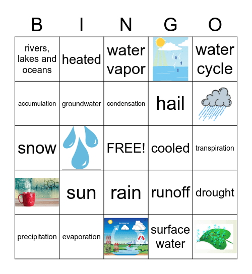 Water Cycle BIngo Card