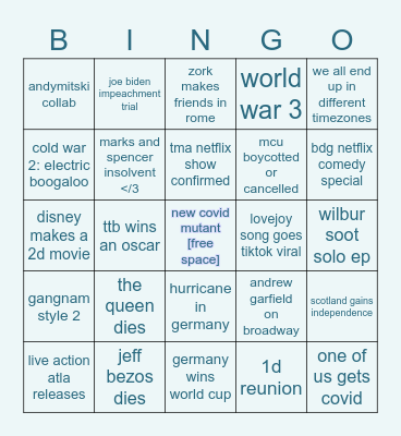 2022 bingaur Bingo Card