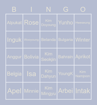 Bin-guk Bingo Card