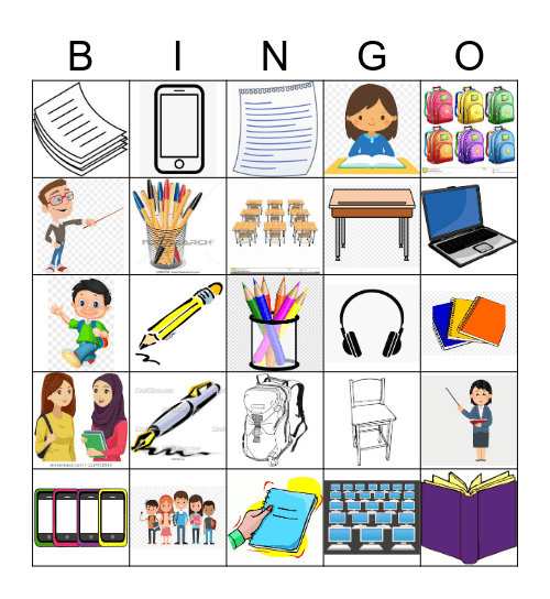 People Objects Bingo 27-II Bingo Card