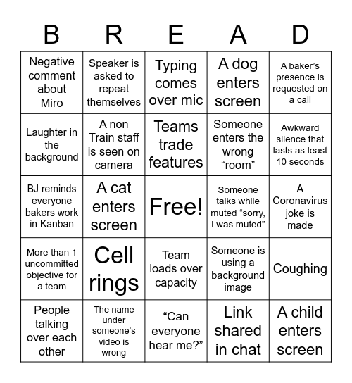 PI-8 Bingo Card