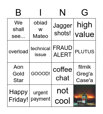 Treasury Edition Bingo Card