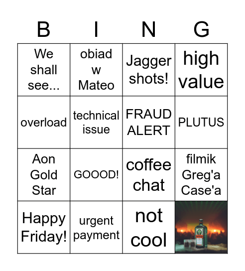 Treasury Edition Bingo Card