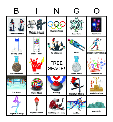 Winter Olympics Bingo Card