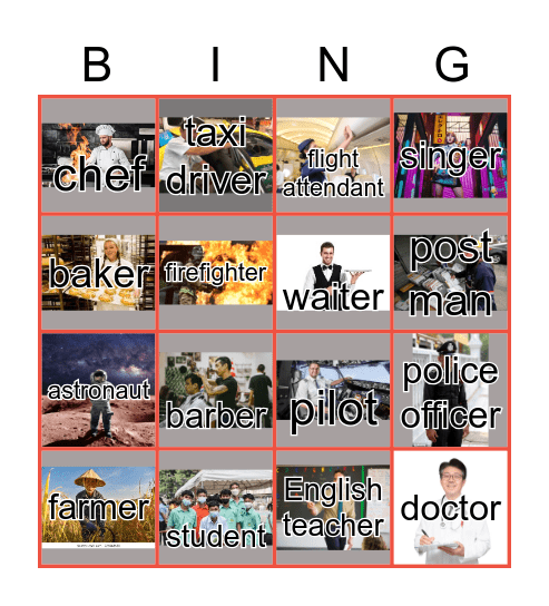 Job and Occupation Bingo Card