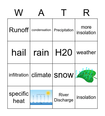 Water Cycle Bingo Card