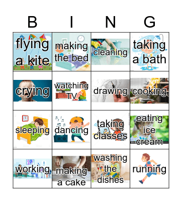Actions Bingo Card