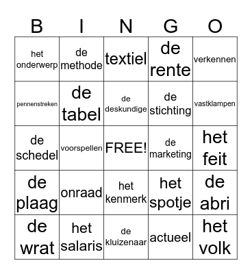 groep 5 oud oost juni 2015 Bingo Card