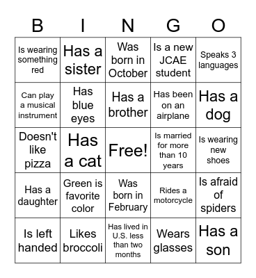 ICE BREAKER BINGO Card