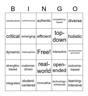 Educational Jargon Bingo Card