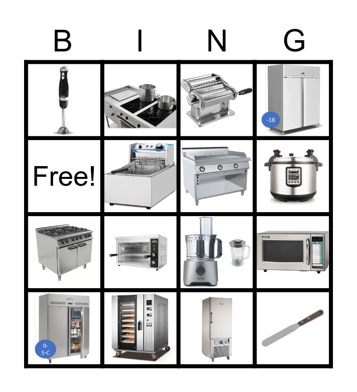 Kitchen Bingo Bingo Card