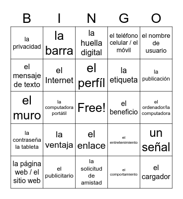 Tecnología y la cultura digital Bingo Card