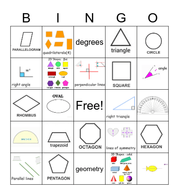 Geometry Bingo Card