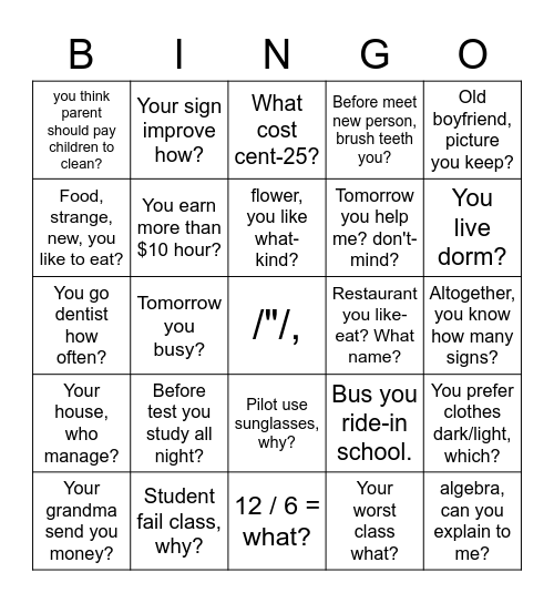 Bingo Card