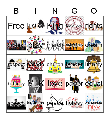 Martin Luther King Jr.  Bingo Card