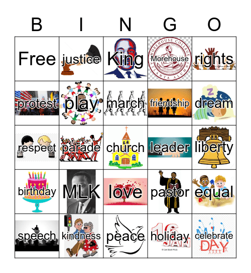 Martin Luther King Jr.  Bingo Card