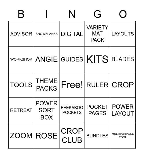 CREATIVE RING AROUND ROSIE JAN/22 Bingo Card
