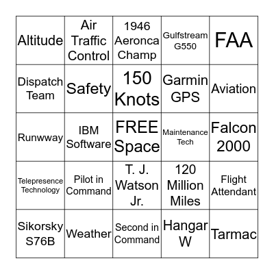 IBM's Take Your Child to Work Day Bingo Card